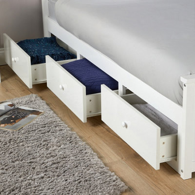 Florida Single 3FT Pine Wooden Bed with Underbed Storage Drawers
