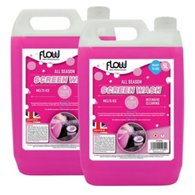 Flow All Seasons Ready To Use Screen Wash Pink - 10 Litre