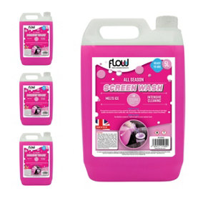 Flow All Seasons Ready To Use Screen Wash Pink - 20 Litre