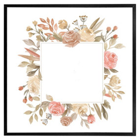 Flower border (Picutre Frame) / 12x12" / White