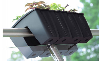 Flower Bridge Hanging Planter Plant Pot Fence Railing Balcony Decking Garden Pot Anthracite Medium - 6