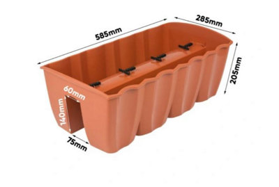 Flower Bridge Hanging Planter Plant Pot Fence Railing Balcony Decking Garden Pot Terracotta Large