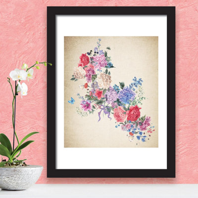 Flower Canvas Room Decor Gifts for Girls Peel and Stick