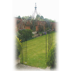 Flower Ogee Arch (Inc Ground Spikes) Garden Archway - Solid Steel - L43.2 x W137.1 x H284.5 cm