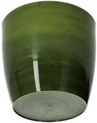 Flower Pots 6 Colours 4 sizes Marble Plastic Plant Pots Planter Deco Round Deco  Green 12cm