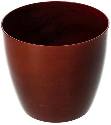 Flower Pots 6 Colours 4 sizes Marble Plastic Plant Pots Planter Deco Round Deco  Red 12cm