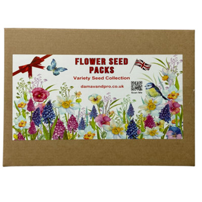 Flower Seeds Variety Bumper (More than15000+ Seeds) - 24 Different Packs - Garden Growing Kit - Bee & Butterfly Garden