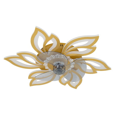 Flower Shaped LED Dimmable Ceiling Fan Light with Remote Control and Bluetooth Control