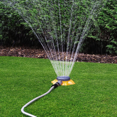 Flower Style Water Sprinkler - Hose Attachment Irrigation Tool with 8 Spray Patterns for Garden Watering or Kids Outdoor Play