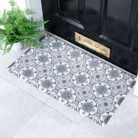 Flower Tile Pattern Doormat (70 x 40cm)
