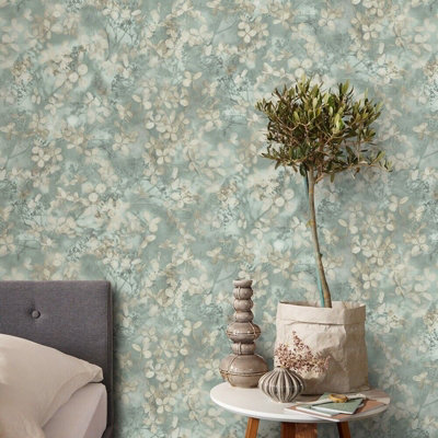 Flower Wallpaper PURITY Embossed green