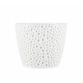 Flowerpot plant pot planter Elza Plastic Crystal Modern Decorative White 11cm