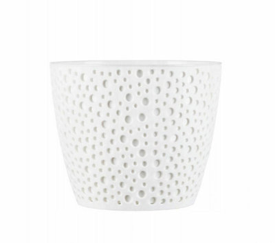 Flowerpot plant pot planter Elza Plastic Crystal Modern Decorative White 17cm