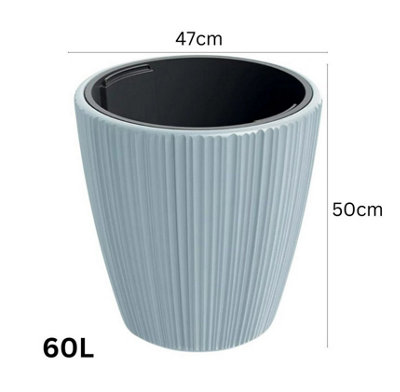 Flowerpot Ridged Planter with insert Indoor Outdoor Modern Elegant ...