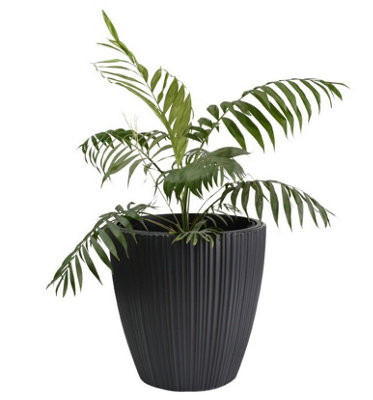 Flowerpot Ridged Planter with insert Indoor Outdoor Modern Elegant ...