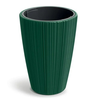 Flowerpot Ridged Planter with insert Indoor Outdoor Modern Elegant ...