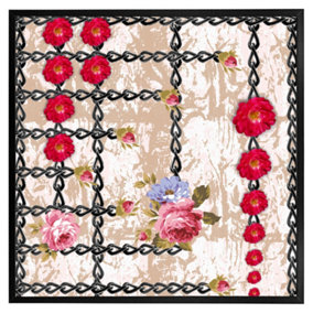 Flowers & chains (Picutre Frame) / 20x20" / Brown