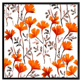 Flowers in autumn colours (Picutre Frame) / 12x12" / White