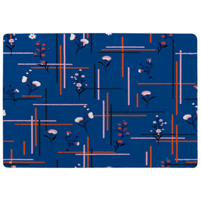 Flowers With Check Grid For Fashion Designer Special Soft Home Rug