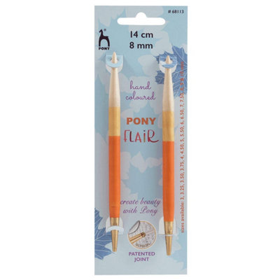 FLR I/C 14CMX8.00MM - Knitting Pins: Circular: Interchangeable: Hand Coloured: Flair: 14cm x 8.00mm - Pony