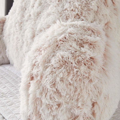 Fluffy Fleece Reading Cushion Pillow with Arms Lumbar Chair Support - 3