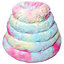 Fluffy Pet Bed Donut Rainbow Small