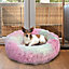 Fluffy Pet Bed Donut Rainbow Small