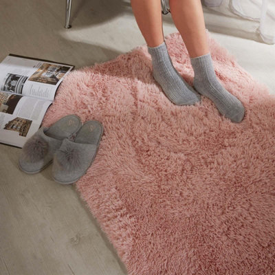 Fluffy Rug Anti-Slip Plain Shaggy Floor Mat - 3