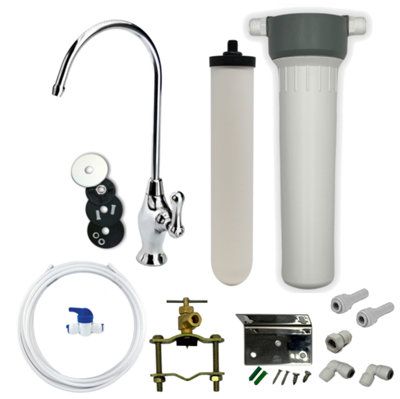 Fluoride and Heavy Metal Removal Water Filter System with Newton Ceramic Candle and Baseball Tap