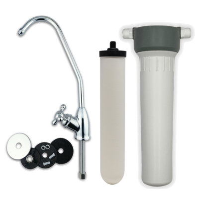 Fluoride and Heavy Metal Removal Water Filter System with Newton Ceramic Candle and Bobble Tap