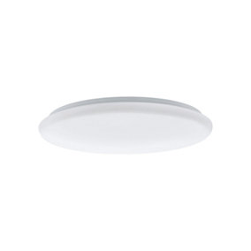 Flush Ceiling Light Colour White Shade White Plastic Bulb LED 40W Included