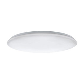 Flush Ceiling Light Colour White Shade White Plastic Bulb LED 80W Included