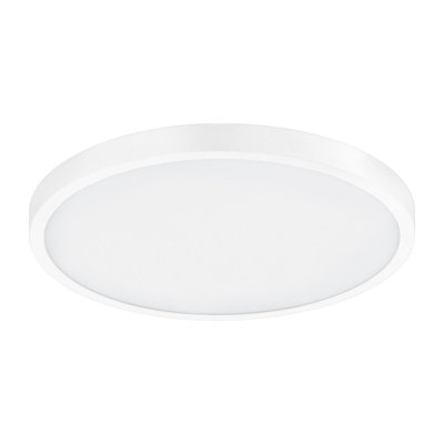 Flush Ceiling Light Colour White Shade White Plastic Remote Control LED 20W Incl