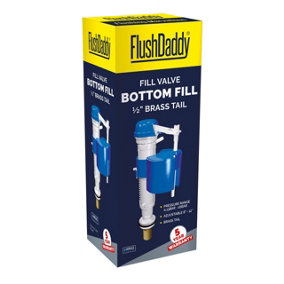 Flush Daddy NJ208 Bottom Entry Anti Syphon Adjustable WC Toilet Fill Valve 1/2 Inch Brass Tail