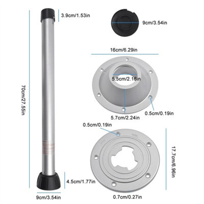 Flush Floor Table Leg Kit Twist Lock Pedestal Marine Camper Motorhome ...
