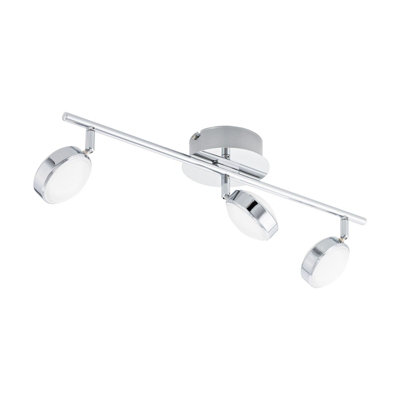 Flush Mount 3-Head Spot Ceiling Light with Chrome Finish and LED Bulbs