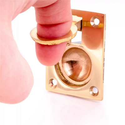 Flush Ring Pull Handle 38mm x 50mm Polished Brass Flush Hatch Locker ...