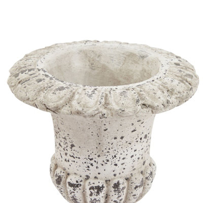 Fluted Stone Urn - Ceramic - L20 x W20 x H25 cm - Stone