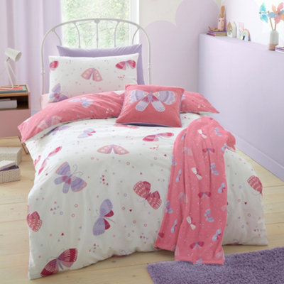 Flutterby Butterfly Easy Care Reversible Duvet Cover Set