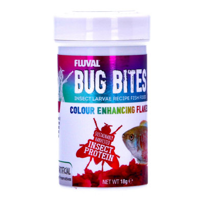 Fluval Bug Bites Color Enhancing Fish Food Flakes 18g - Enhances ...