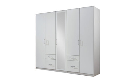 Fly 5 Door 4 Drawer  225cm wide with 1 mirror wardrobe