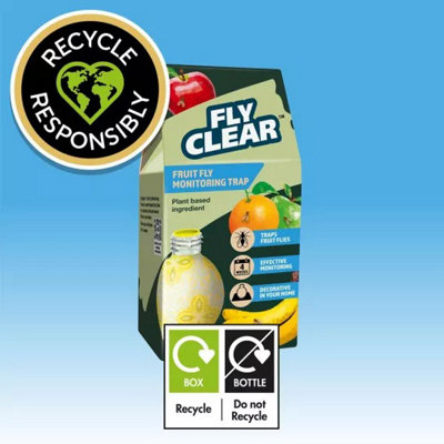 Fly Clear Fruit Fly Trap Easy to Use Indoor Fruit Fly Catcher Non Toxic ...