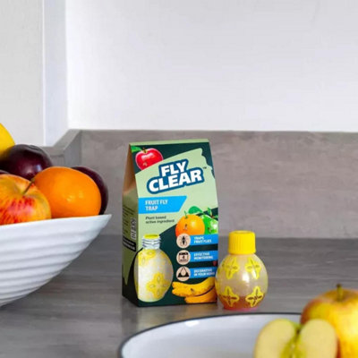 Fly Clear Fruit Fly Trap Odourless and Non-Toxic Indoor Solution for ...
