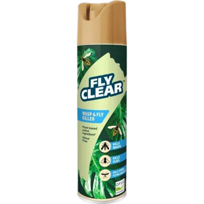 Fly Clear Wasp and Fly Killer Spray 400ml Fast Acting Insecticide with ...