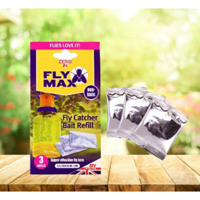 Fly Max Fly Trap Bait Refills Outdoor Fly Catcher Poison Free Bait 3x4g