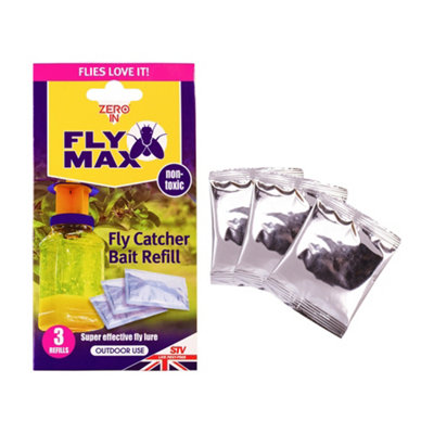 Fly Max Fly Trap Bait Refills Outdoor Fly Catcher Poison Free Bait 3x4g