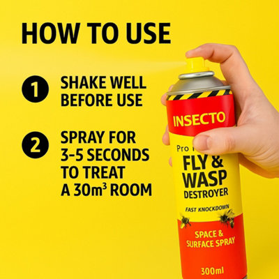 Fly & Wasp Killer Insecticide Fast Acting Spray 300ml