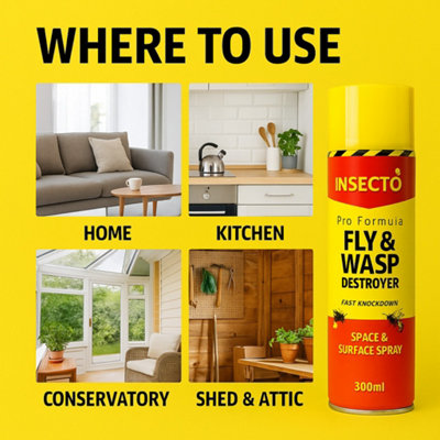 Fly & Wasp Killer Insecticide Fast Acting Spray 300ml
