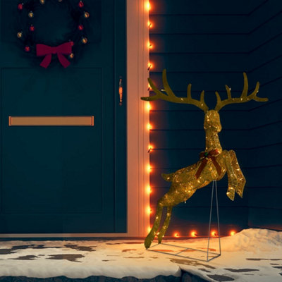Flying Reindeer Christmas Decoration 120 LEDs Gold Warm White - 3