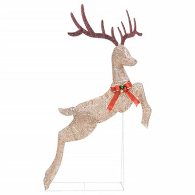 Flying Reindeer Christmas Decoration 120 LEDs Gold Warm White - 6